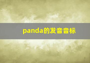 panda的发音音标