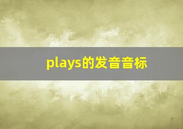 plays的发音音标