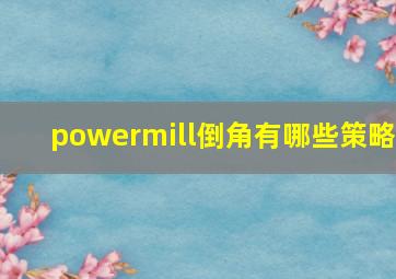 powermill倒角有哪些策略