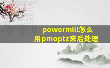 powermill怎么用pmoptz来后处理