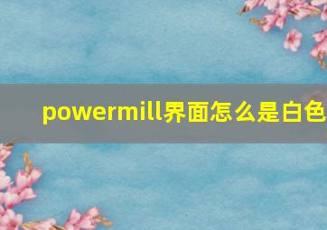 powermill界面怎么是白色