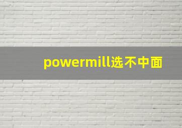 powermill选不中面