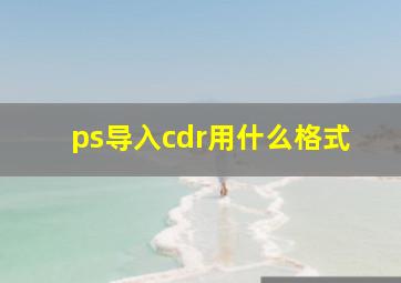 ps导入cdr用什么格式