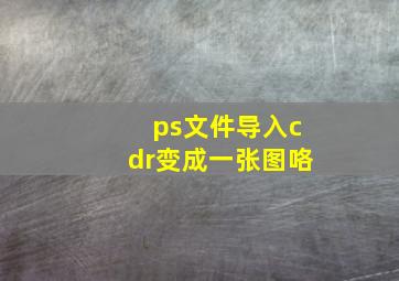 ps文件导入cdr变成一张图咯