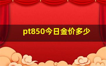 pt850今日金价多少