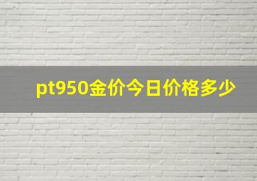 pt950金价今日价格多少