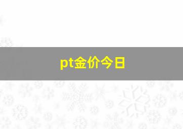 pt金价今日