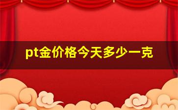 pt金价格今天多少一克