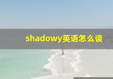 shadowy英语怎么读