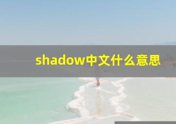 shadow中文什么意思