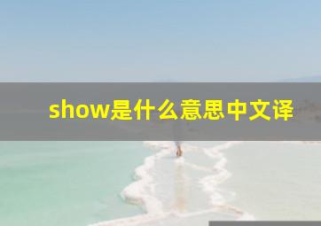 show是什么意思中文译