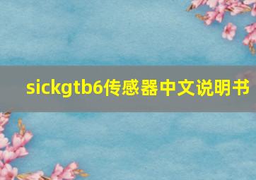 sickgtb6传感器中文说明书