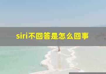 siri不回答是怎么回事