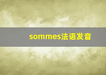 sommes法语发音