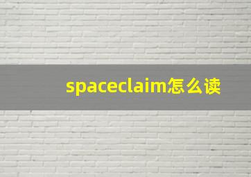 spaceclaim怎么读