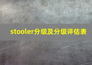 stooler分级及分级评估表