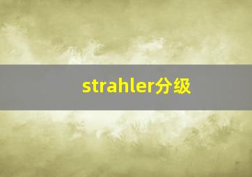 strahler分级