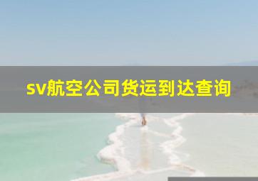 sv航空公司货运到达查询