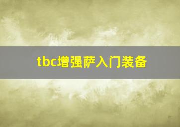 tbc增强萨入门装备