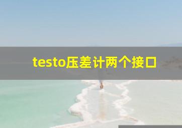 testo压差计两个接口