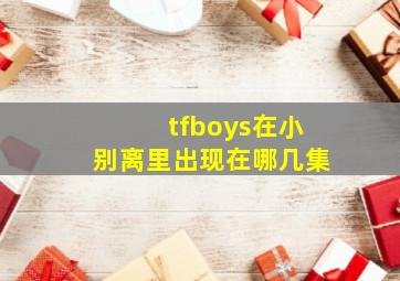 tfboys在小别离里出现在哪几集