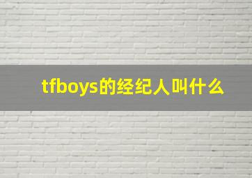 tfboys的经纪人叫什么