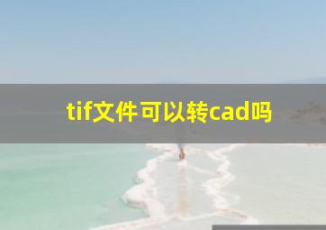 tif文件可以转cad吗