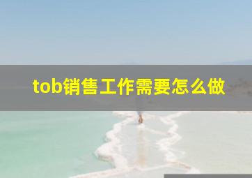 tob销售工作需要怎么做