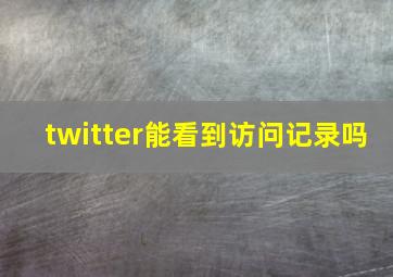 twitter能看到访问记录吗