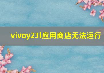 vivoy23l应用商店无法运行