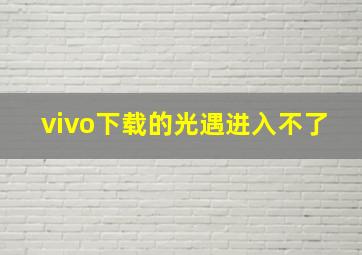 vivo下载的光遇进入不了