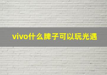 vivo什么牌子可以玩光遇