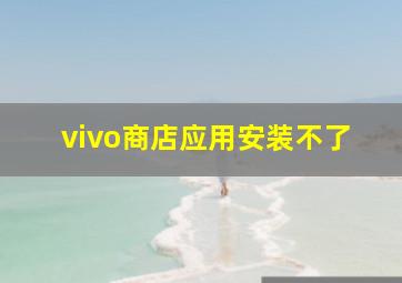 vivo商店应用安装不了