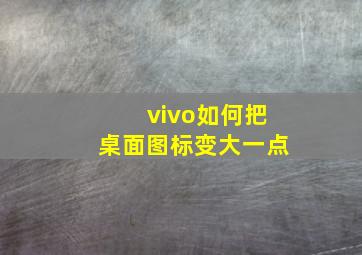 vivo如何把桌面图标变大一点