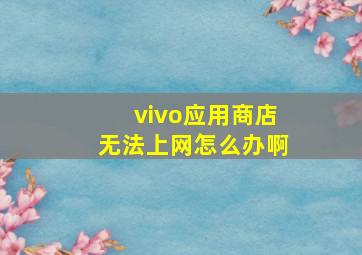 vivo应用商店无法上网怎么办啊