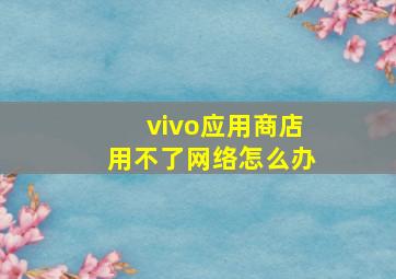 vivo应用商店用不了网络怎么办