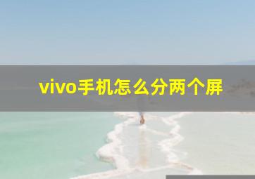 vivo手机怎么分两个屏