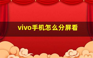 vivo手机怎么分屏看