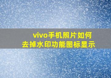 vivo手机照片如何去掉水印功能图标显示