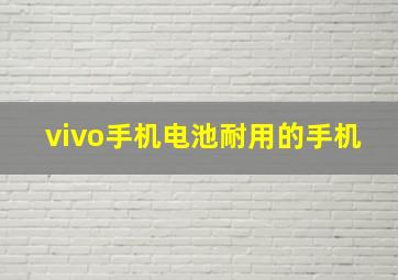 vivo手机电池耐用的手机