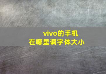 vivo的手机在哪里调字体大小