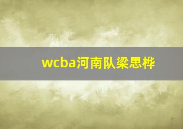 wcba河南队梁思桦