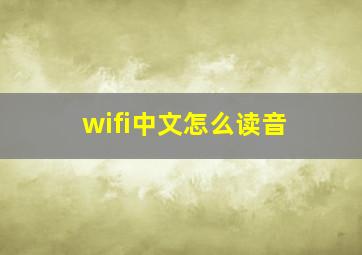 wifi中文怎么读音