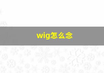 wig怎么念