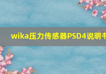 wika压力传感器PSD4说明书