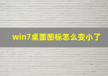 win7桌面图标怎么变小了