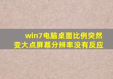 win7电脑桌面比例突然变大点屏幕分辨率没有反应