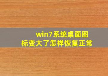 win7系统桌面图标变大了怎样恢复正常