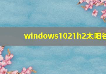 windows1021h2太阳谷