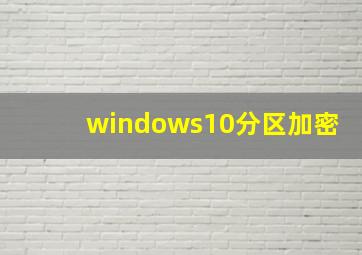 windows10分区加密